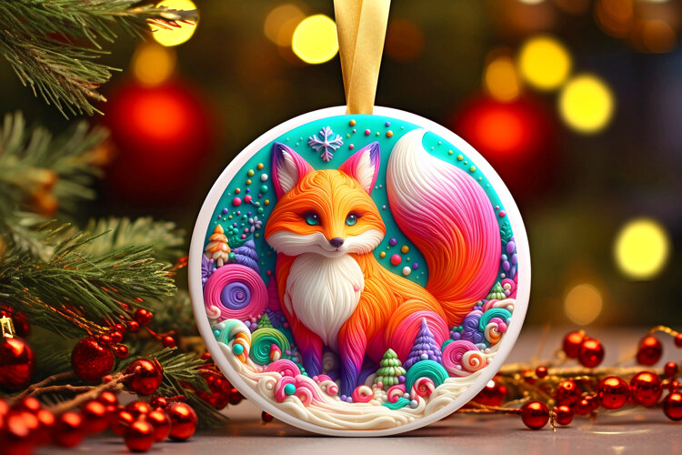 Round Christmass Ornament Sublimation|Clipart example image 1