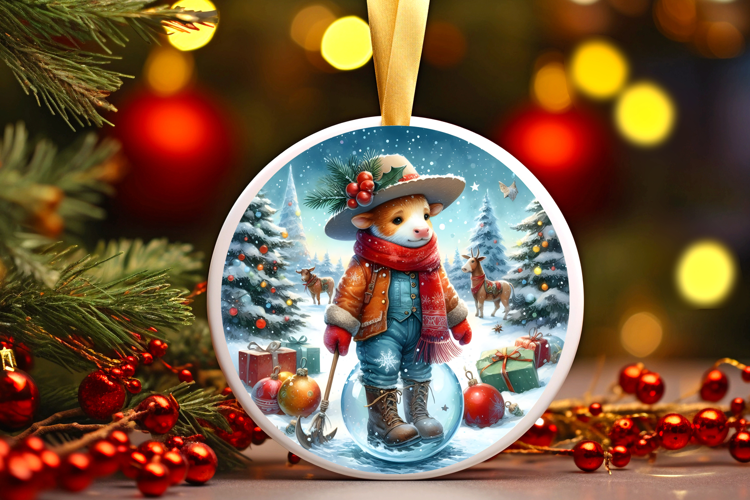 Round Christmass Ornament Sublimation|Clipart