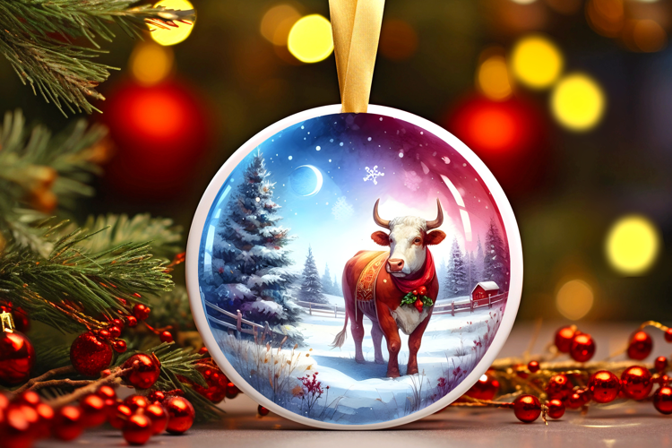 Round Christmass Ornament Sublimation|Clipart