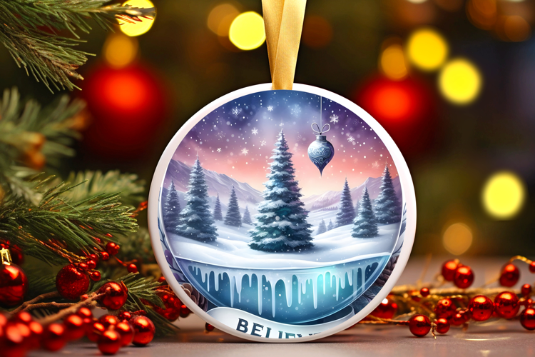 Round Christmass Ornament Sublimation|Clipart