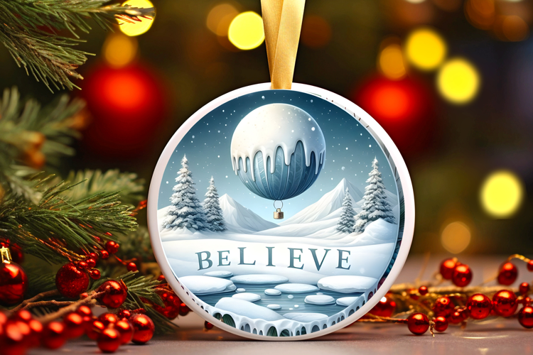 Round Christmass Ornament Sublimation|Clipart