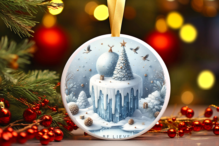 Round Christmass Ornament Sublimation|Clipart