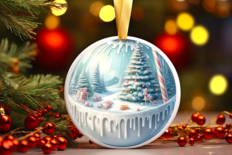 Round Christmass Ornament Sublimation|Clipart
