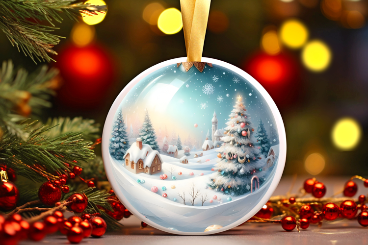 Round Christmass Ornament Sublimation|Clipart