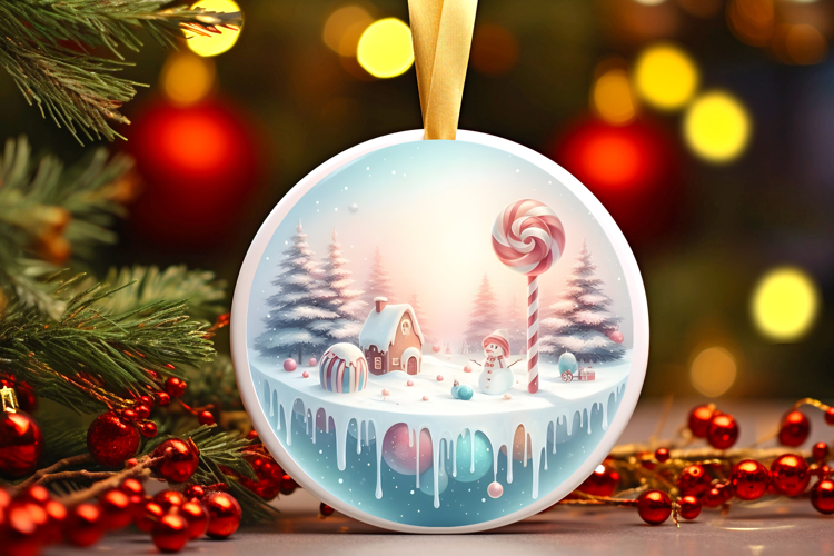 Round Christmass Ornament Sublimation|Clipart