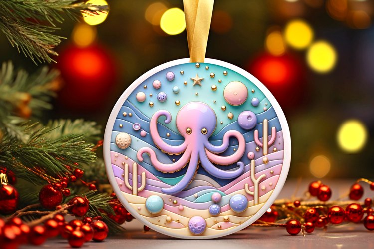 Round Christmas Ornament Sublimation|Clipart example image 1