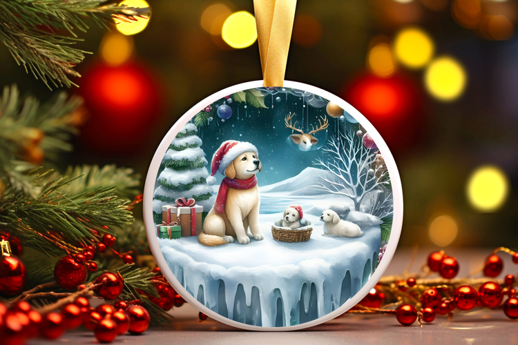 Round Christmass Ornament Sublimation|Clipart