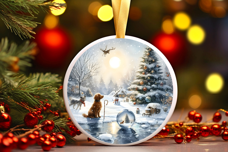 Round Christmass Ornament Sublimation|Clipart