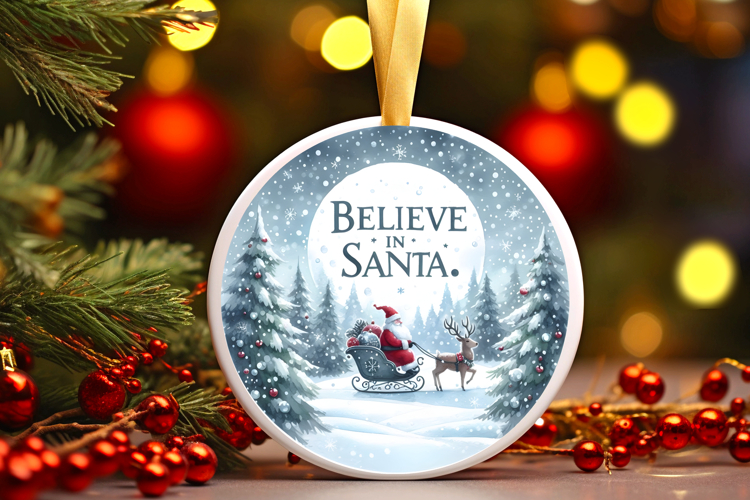 Round Christmass Ornament Sublimation|Clipart