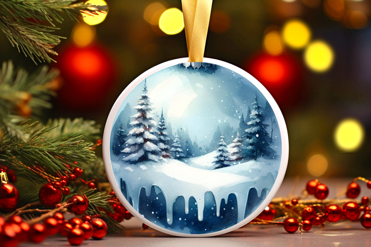 Round Christmass Ornament Sublimation|Clipart