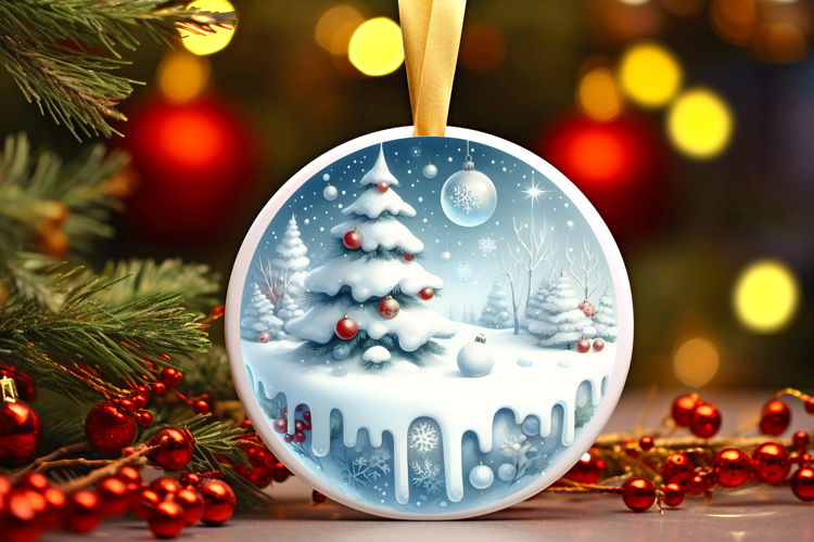 Round Christmass Ornament Sublimation|Clipart