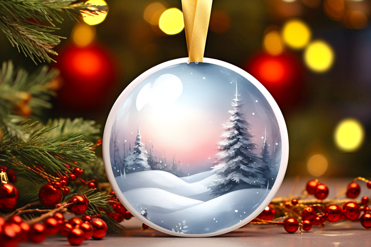 Round Christmass Ornament Sublimation|Clipart