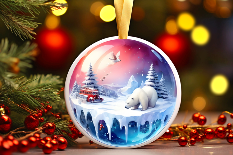 Round Christmass Ornament Sublimation|Clipart
