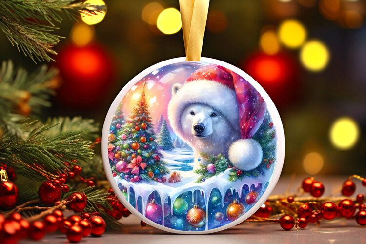 Round Christmass Ornament Sublimation|Clipart example image 1