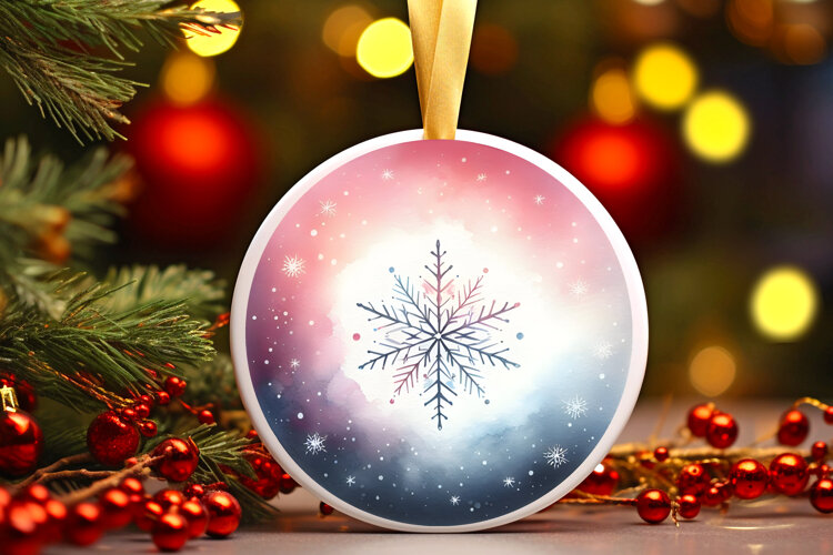 Round Christmass Ornament Sublimation|Clipart example image 1