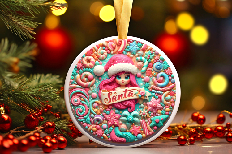 Round Christmass Ornament Sublimation|Clipart