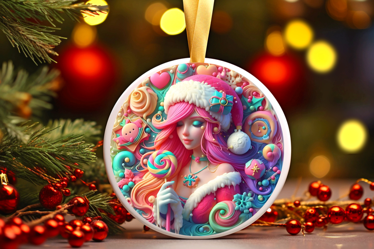 Round Christmass Ornament Sublimation|Clipart