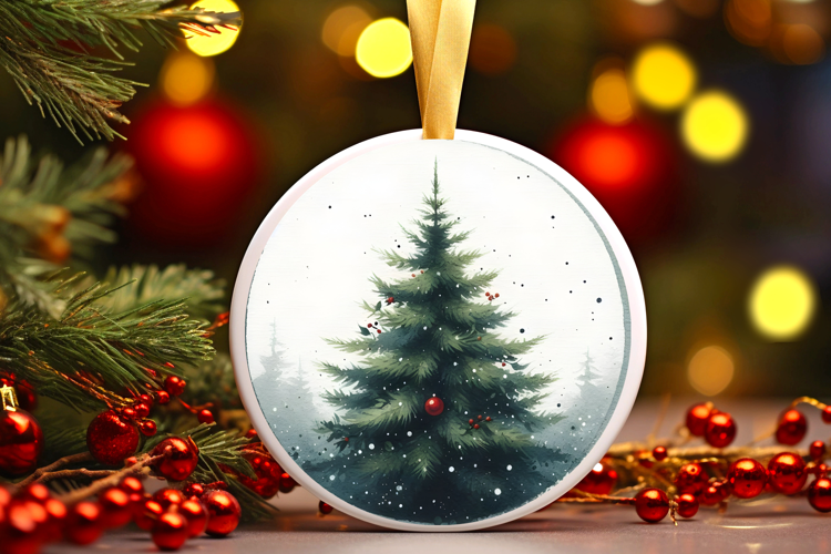 Round Christmass Ornament Sublimation|Clipart