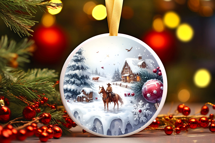 Round Christmass Ornament Sublimation|Clipart