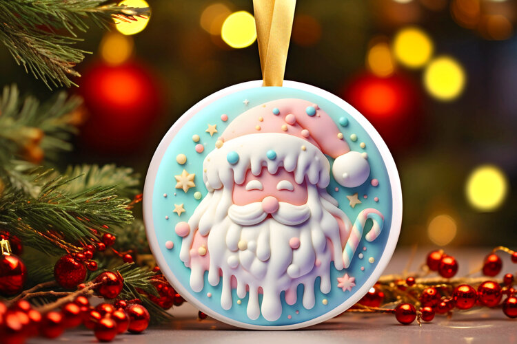 Round Christmass Ornament Sublimation|Clipart example image 1