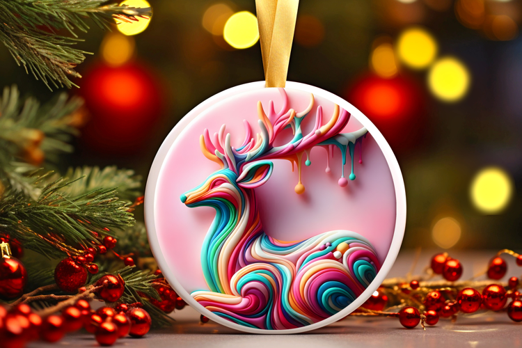 Round Christmass Ornament Sublimation|Clipart