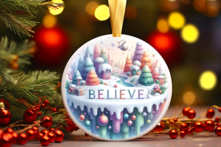 Round Christmass Ornament Sublimation|Clipart
