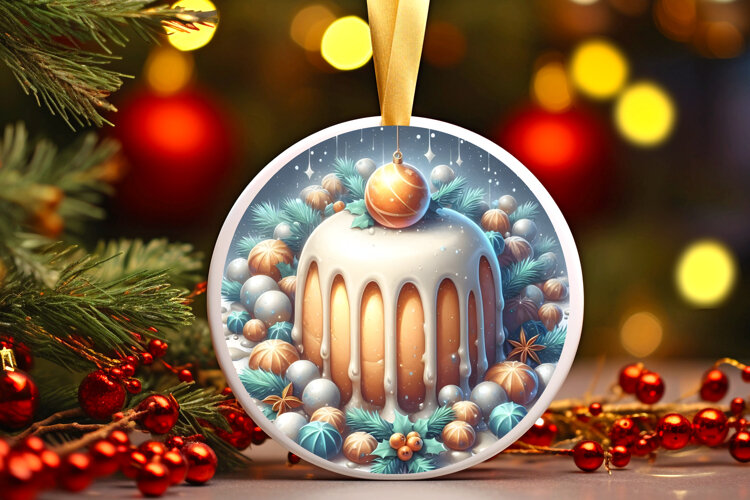 Round Christmass Ornament Sublimation|Clipart example image 1