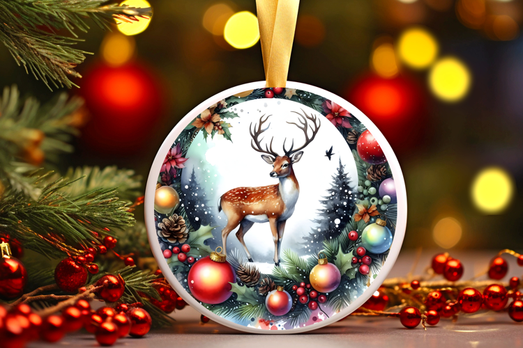 Round Christmass Ornament Sublimation|Clipart