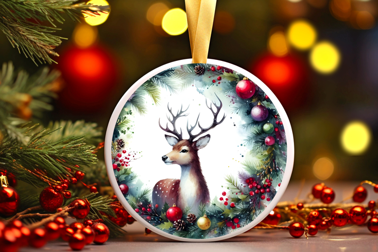 Round Christmass Ornament Sublimation|Clipart