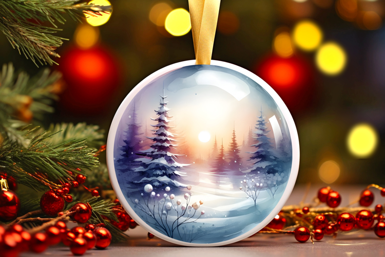 Round Christmass Ornament Sublimation|Clipart