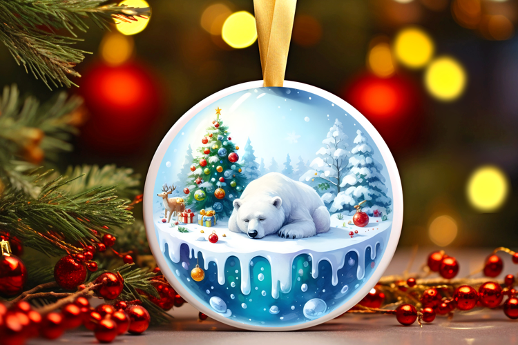 Round Christmass Ornament Sublimation|Clipart