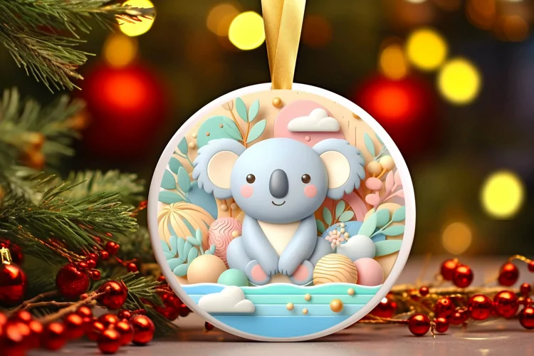 Round Christmas Ornament Sublimation|Clipart