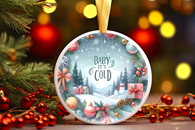 Round Christmass Ornament Sublimation|Clipart