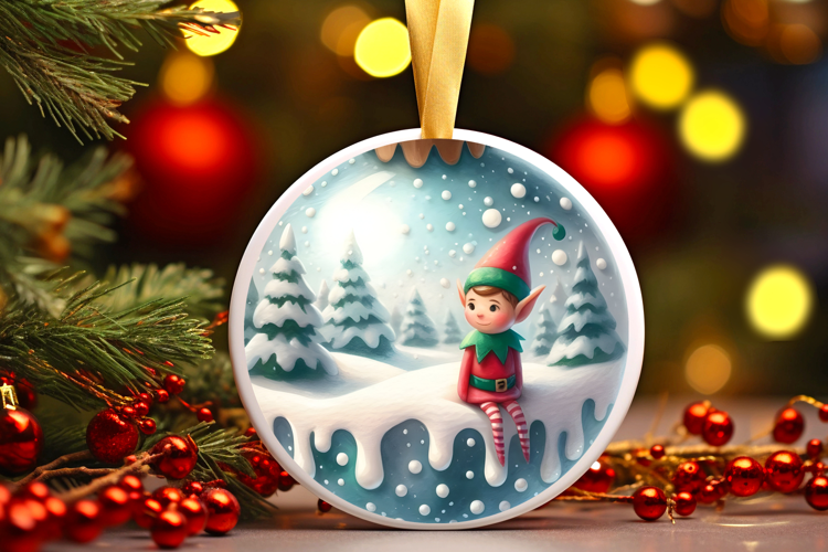 Round Christmass Ornament Sublimation|Clipart
