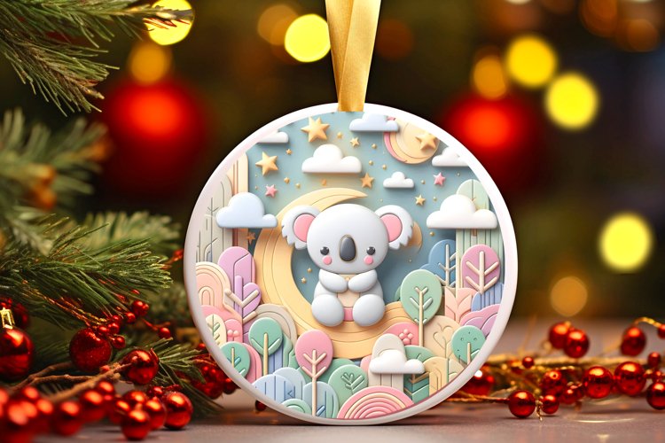 Round Christmas Ornament Sublimation|Clipart