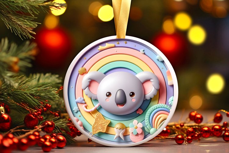 Round Christmas Ornament Sublimation|Clipart example image 1
