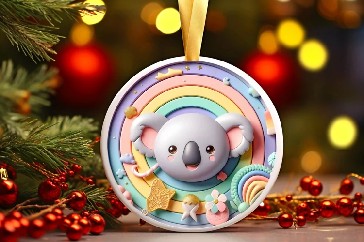 Round Christmas Ornament Sublimation|Clipart