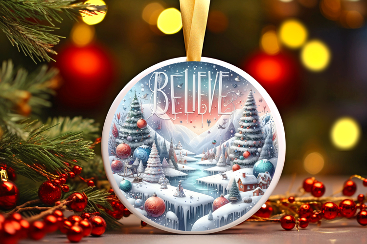 Round Christmass Ornament Sublimation|Clipart
