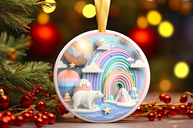 Round Christmas Ornament Sublimation|Clipart