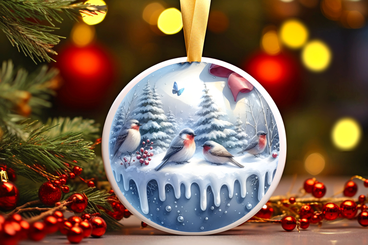 Round Christmass Ornament Sublimation|Clipart