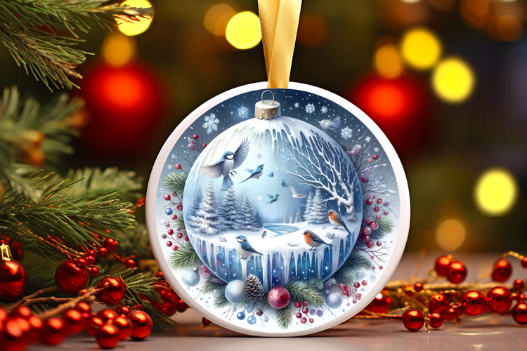 Round Christmass Ornament Sublimation|Clipart