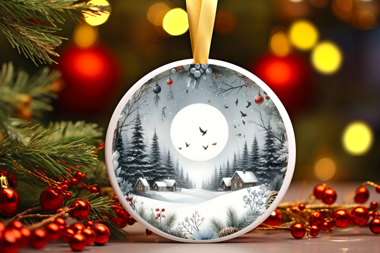 Round Christmass Ornament Sublimation|Clipart