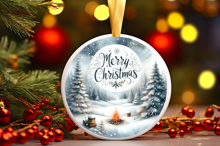 Round Christmass Ornament Sublimation|Clipart