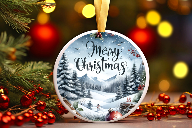 Round Christmass Ornament Sublimation|Clipart