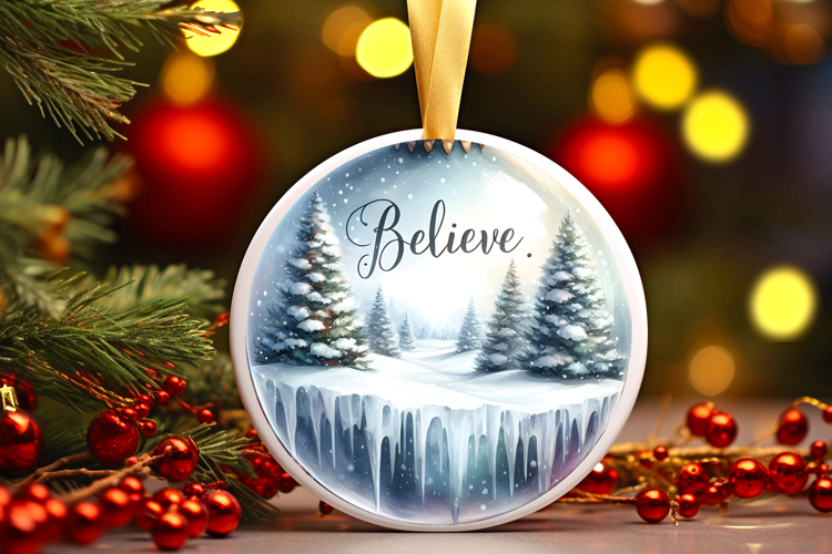 Round Christmass Ornament Sublimation|Clipart