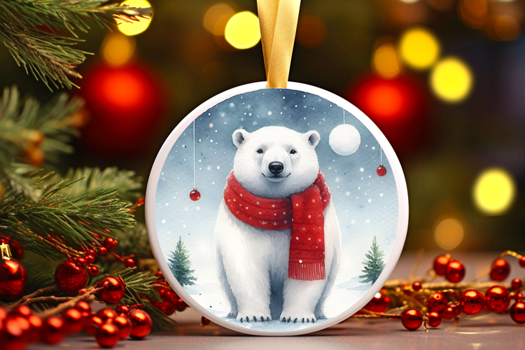 Round Christmass Ornament Sublimation|Clipart