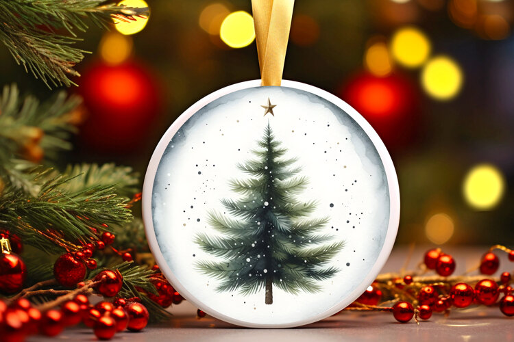 Round Christmass Ornament Sublimation|Clipart example image 1