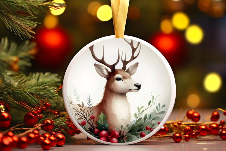 Round Christmass Ornament Sublimation|Clipart