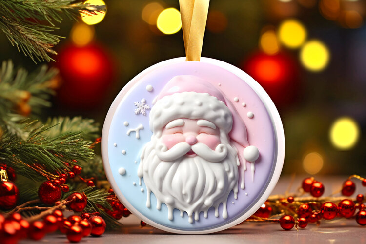 Round Christmass Ornament Sublimation|Clipart example image 1