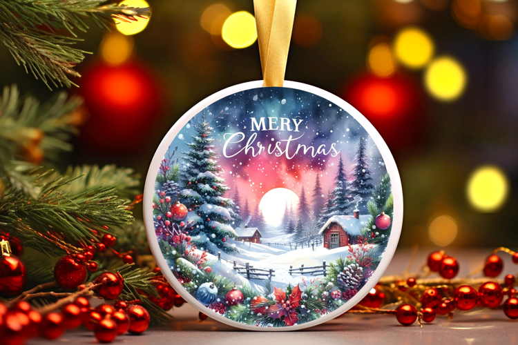 Round Christmass Ornament Sublimation|Clipart
